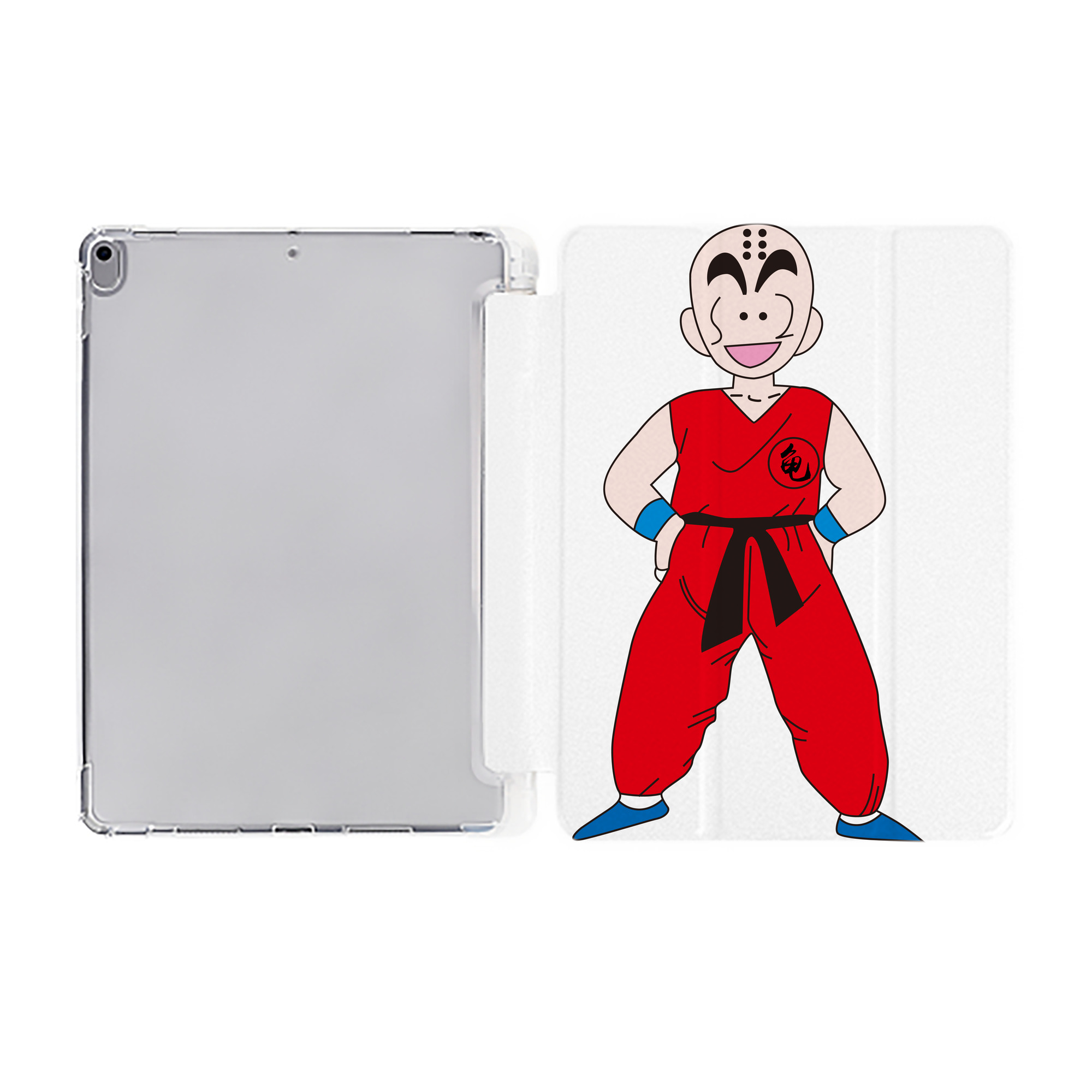 （画像用） ドラゴンボール クリリン DRAGON BALL krillin IPad ケース ペン収納付き 三つ折りスタンド PUレザー×シリコン 対応機種9.5/10.5/10.9インチ